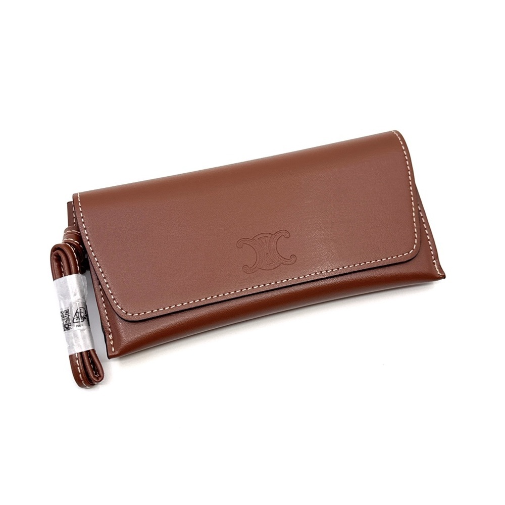 New! Celine Brown Leather Sunglass Case, Box, Authentic - Picture 2 of 5
